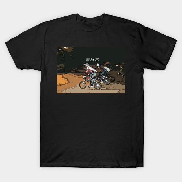 bmx racers T-Shirt by rickylabellevie